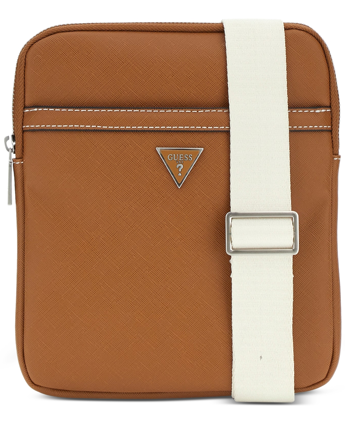 GUESS MEN'S SAFFIANO CROSSBODY LOGO BAG 
