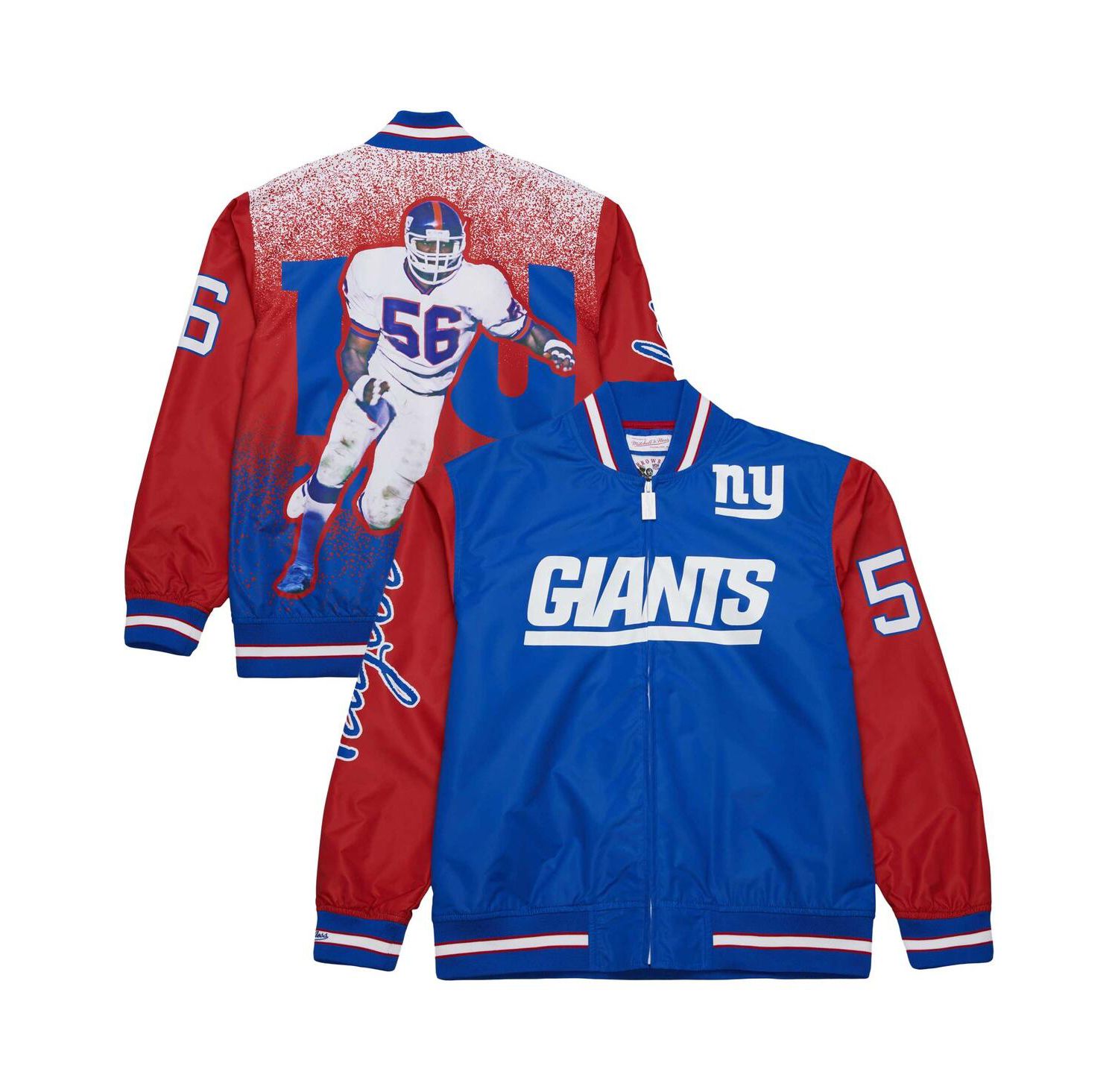 Men's Lawrence Taylor Royal New York Giants Retired Player Graphic Full-Snap Satin Jacket