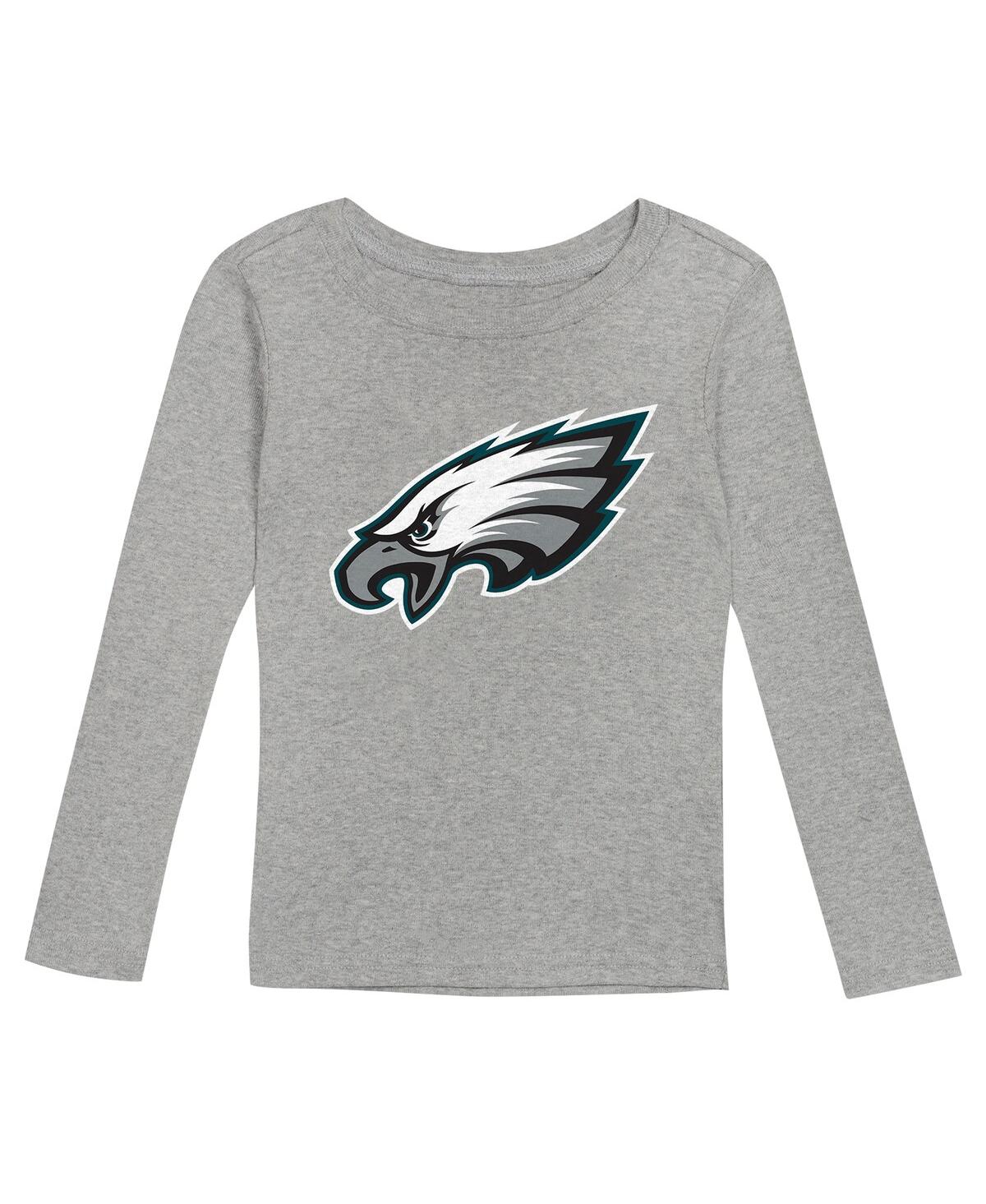 Outerstuff PreschoolPhiladelphia Eagles Long Sleeve T-Shirt and Pants Sleep Set - Heather Gray