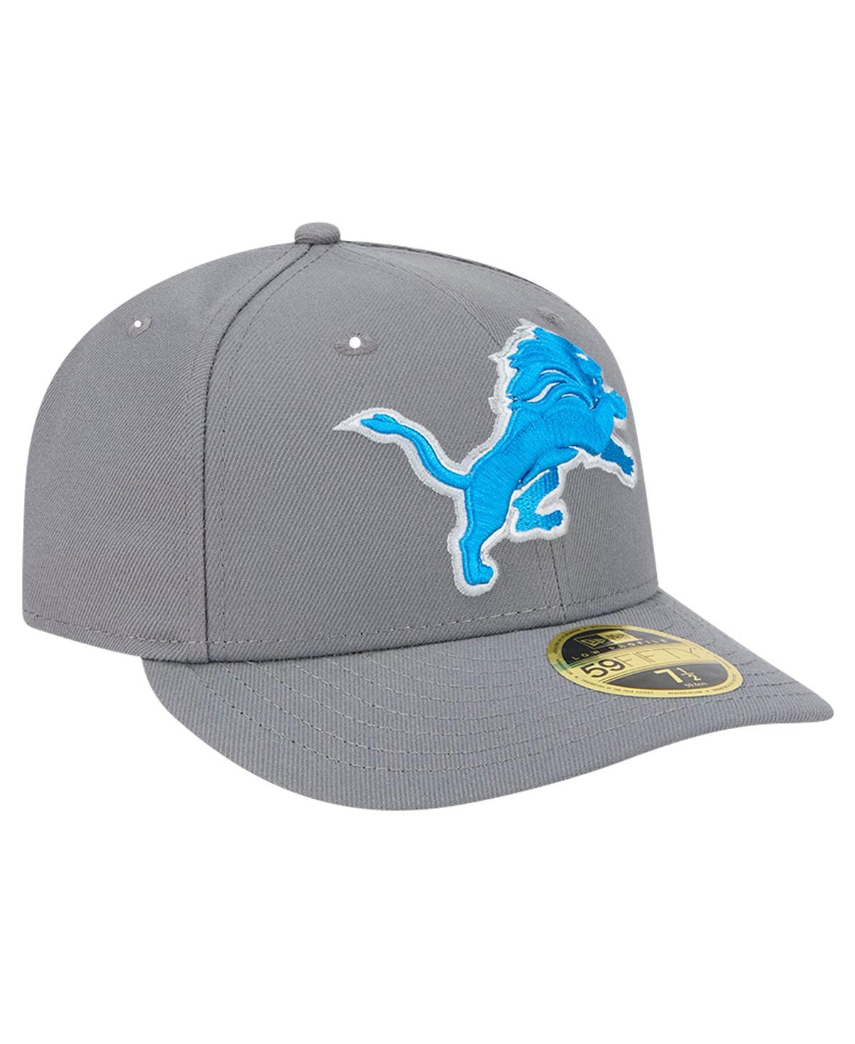 New Era Men's Gray Detroit Lions Omaha Low Profile 59FIFTY Fitted Hat