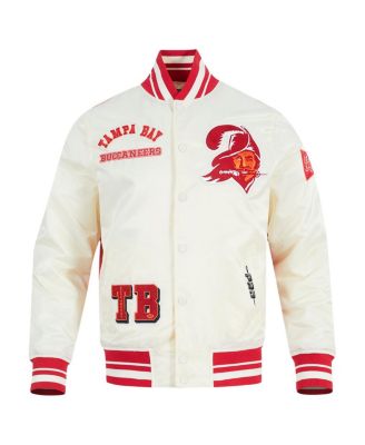 Men's Cream Tampa Bay Buccaneers Sublimated Satin Full-Snap Jacket