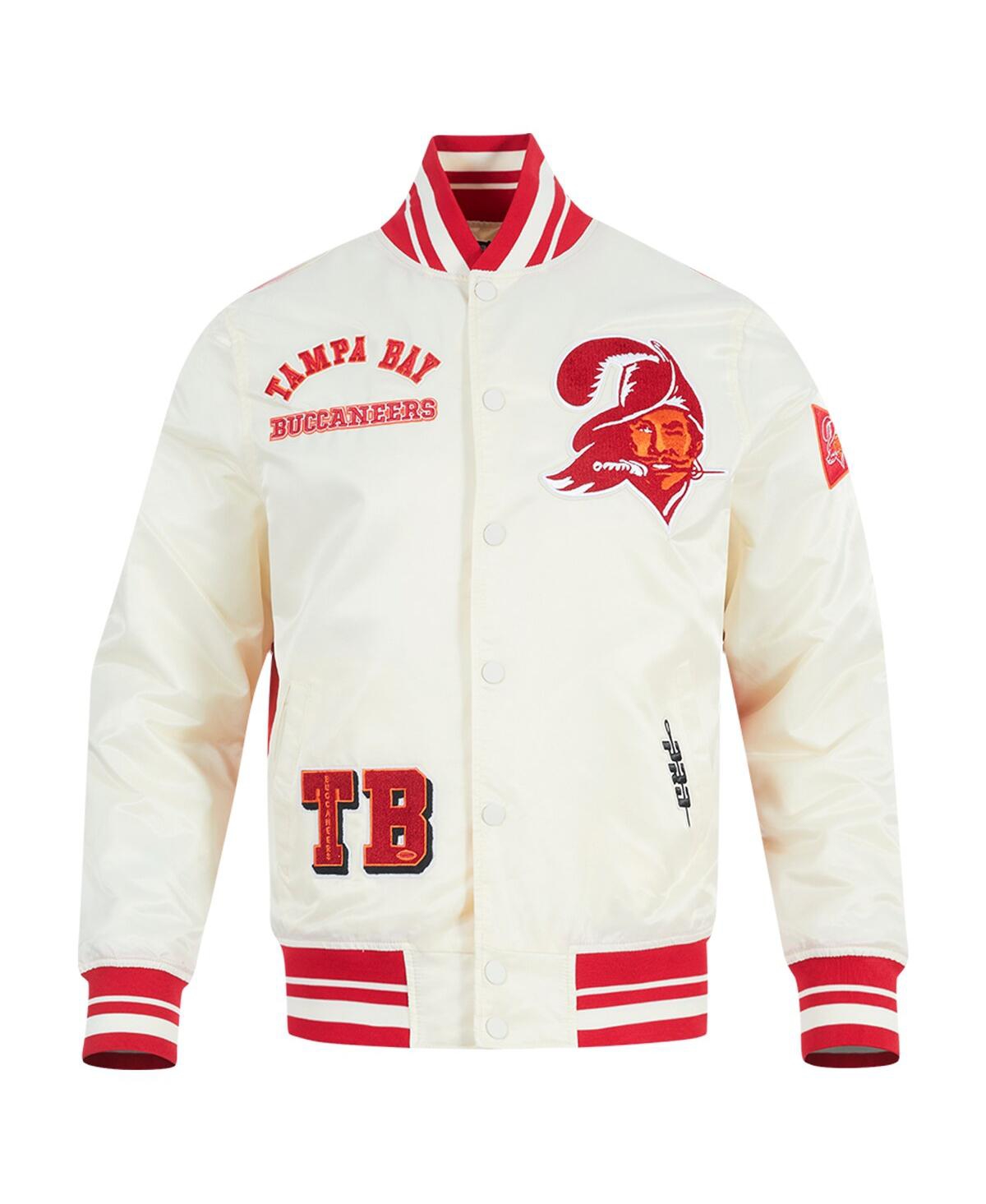Pro Standard Men's Cream Tampa Bay Buccaneers Sublimated Satin Full-snap Jacket In Cream