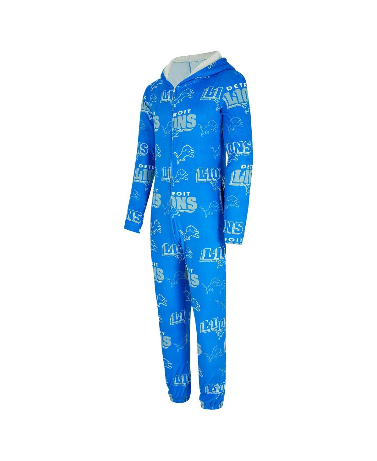 Concepts Sport Women'sDetroit Lions Roadway Allover Print Microfleece Full-Zip Union Suit - Blue