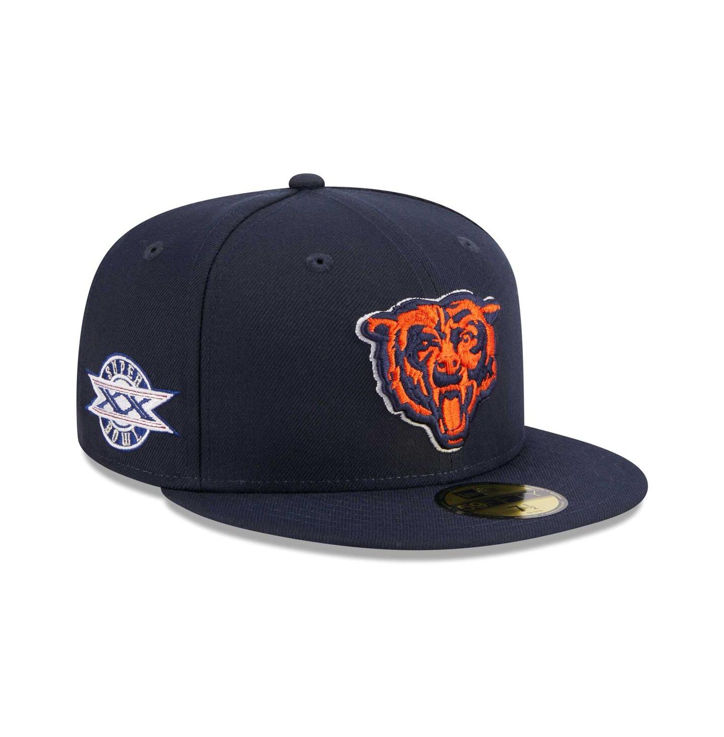 Мужская бейсболка New Era Chicago Bears Alternate Logo Main Patch 59FIFTY Fitted, Navy — фото 1