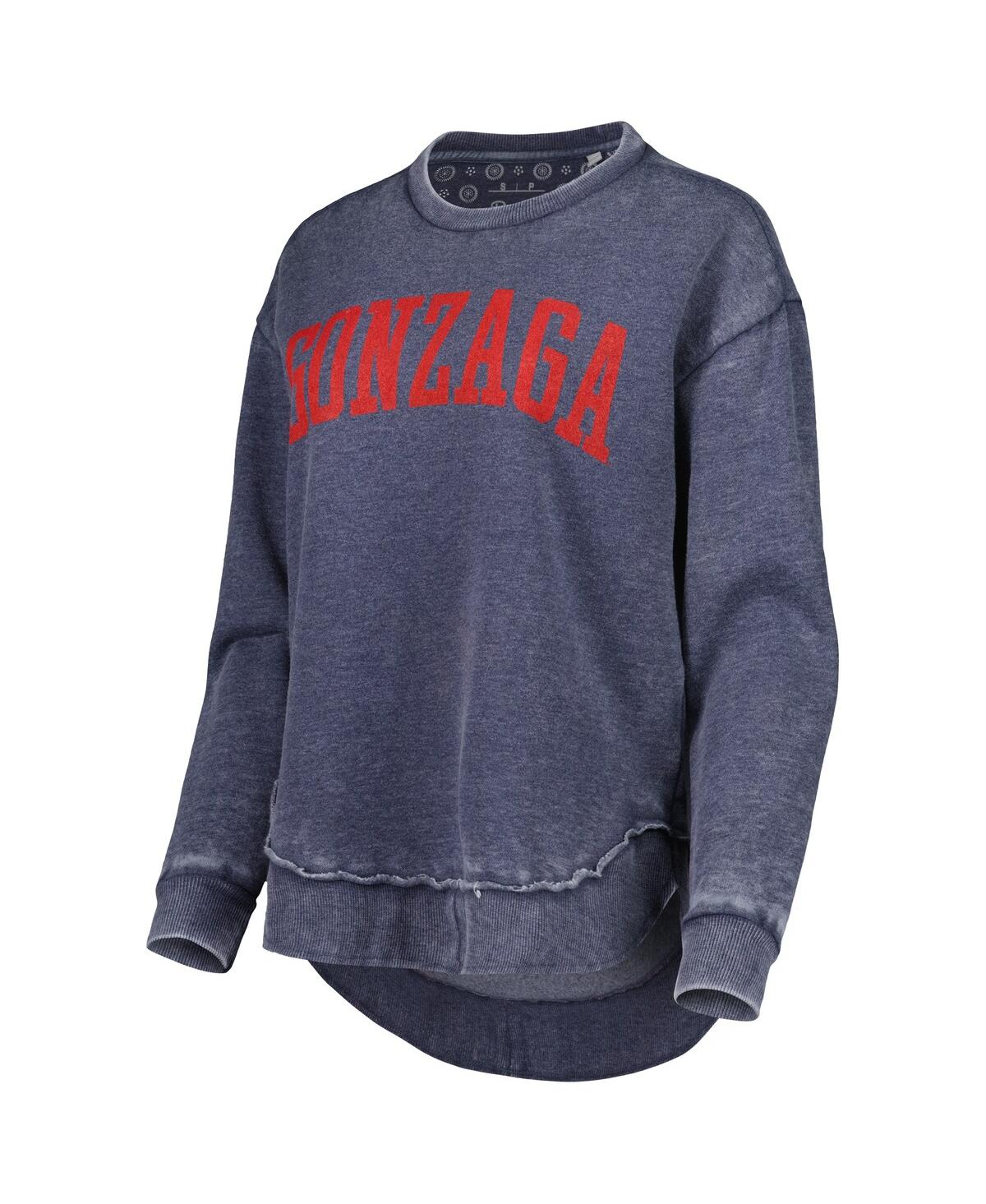 Pressbox Women'sGonzaga Bulldogs Vintage Wash Pullover Sweatshirt - Navy