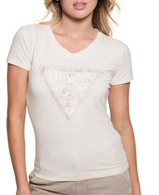 GUESS - Women's Python Triangle Embellished Logo T-Shirt