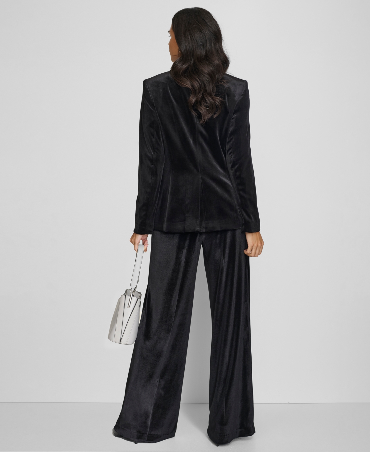 Calvin Klein Women's One-Button Velvet Blazer