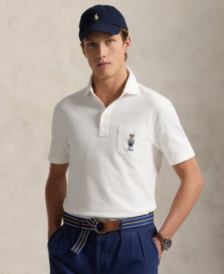 送料関税無料【POLO RALPH LAUREN】SLIM BEAR MESHポロシャツ カスタム スリム Polo ベア メッシュ ポロシャツ （ポロシャツ