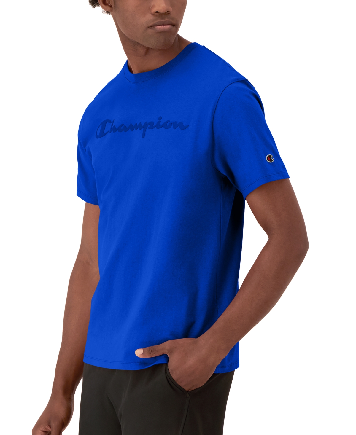 Champion Men's Classic Logo Crewneck Short-sleeve T-shirt In Blue