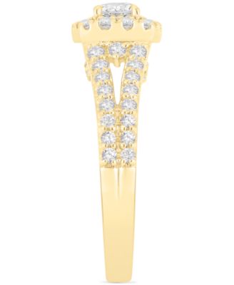 Diamond Halo Engagement Ring (1 ct. t.w.) in 14k Yellow Gold