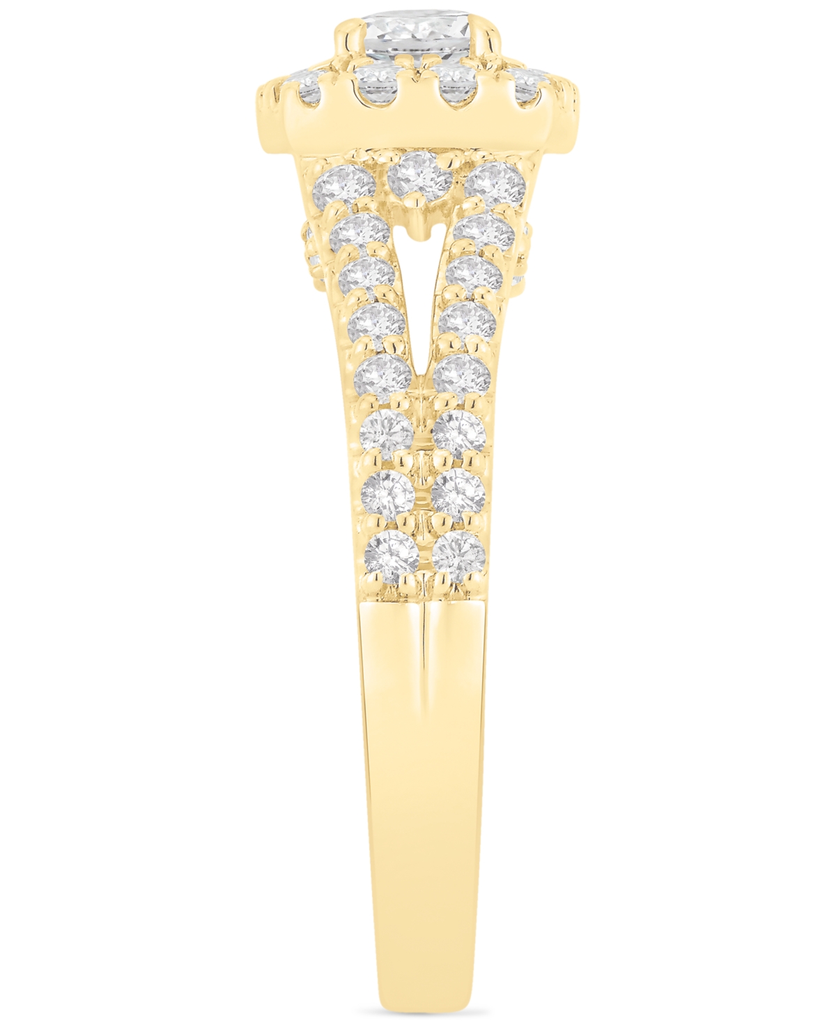 Macy's Diamond Halo Engagement Ring (1 Ct. T.w.) In 14k Yellow Gold In Yellow Gold