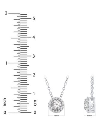 GIA Certified Diamond 18" Halo Pendant Necklace (5/8 ct. t.w.) in 14k White Gold