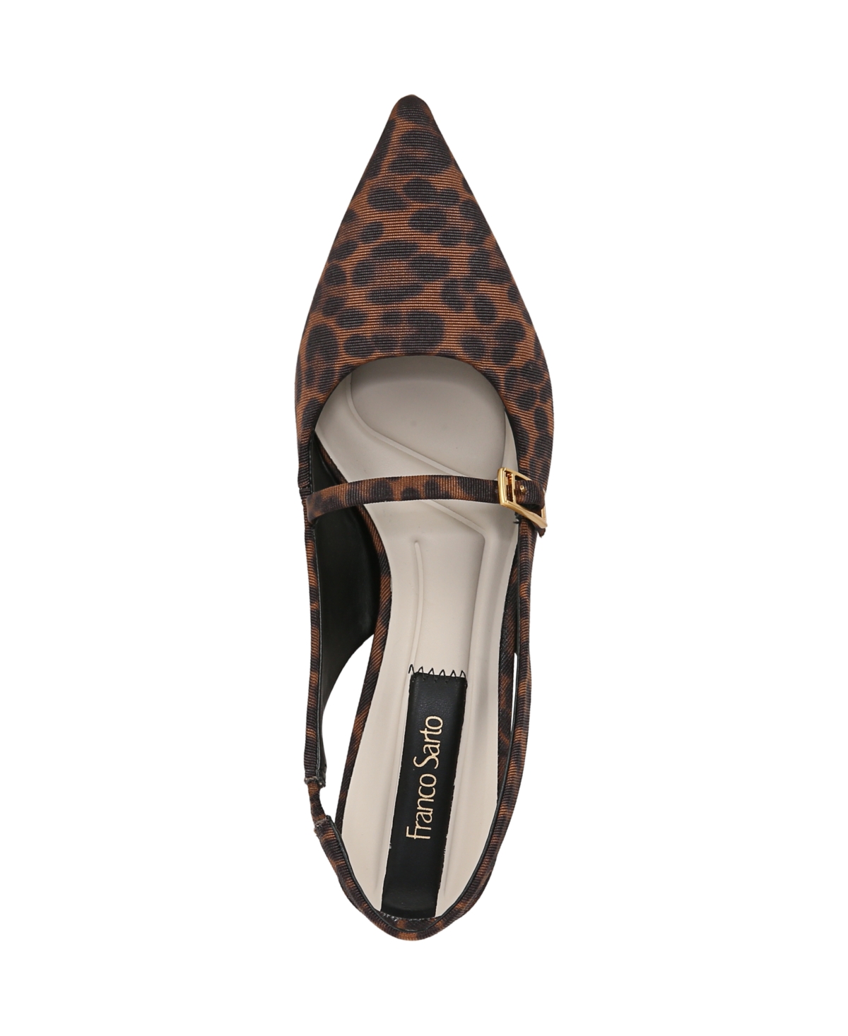 Franco Sarto Women's Khloe Pointed Toe Slingback Pumps In Multi Tan Leopard Print Fabric