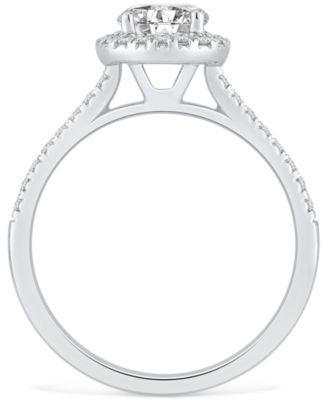 GIA Certified Diamond Halo Engagement Ring (1 ct. t.w.) in 14k White Gold