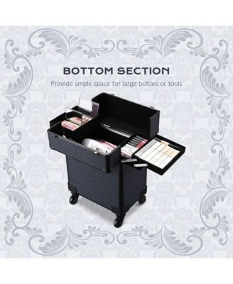 Rolling Makeup Train Case Cosmetic Trolley Organizer Rococo