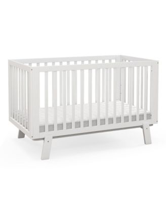 Wooden Baby Crib 3-Height Adjustable Wood Mini Crib Non-Toxic Finish