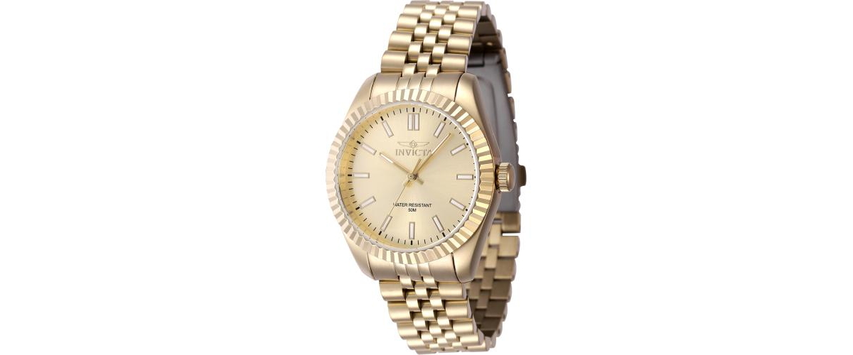 Women's 47507 Specialty Quartz 3 Hand Gold Dial Watch - Gold