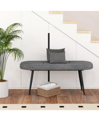 Upholstered Entryway Bench with Heavy-duty Metal Frame