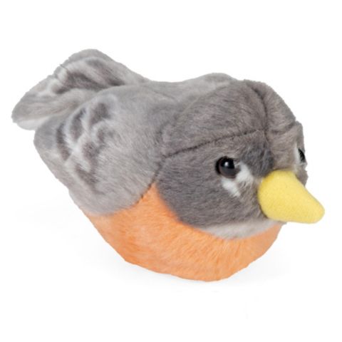 Детская мягкая игрушка Wild Republic Audubon Birds Plush Authentic Bird Sound, Stuffed Animal, Bird Toys for Kids, American Robin, 5 Inches