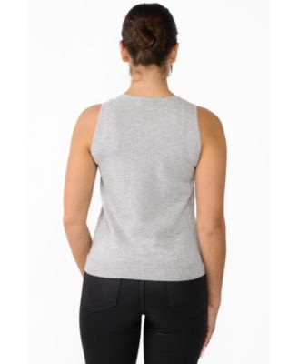 Women's 100% Cashmere Tank Tops Sleeveless Crewneck Sweater Vest
