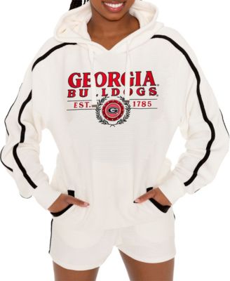 Women's Cream Georgia Bulldogs Down, Set, Go Pullover Hoodie and Shorts Set