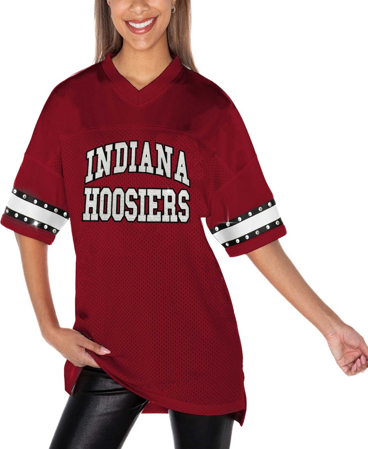Gameday Couture Women's Crimson Oklahoma Sooners Until Kickoff Rhinestone Fashion T-shirt In Crimson,black