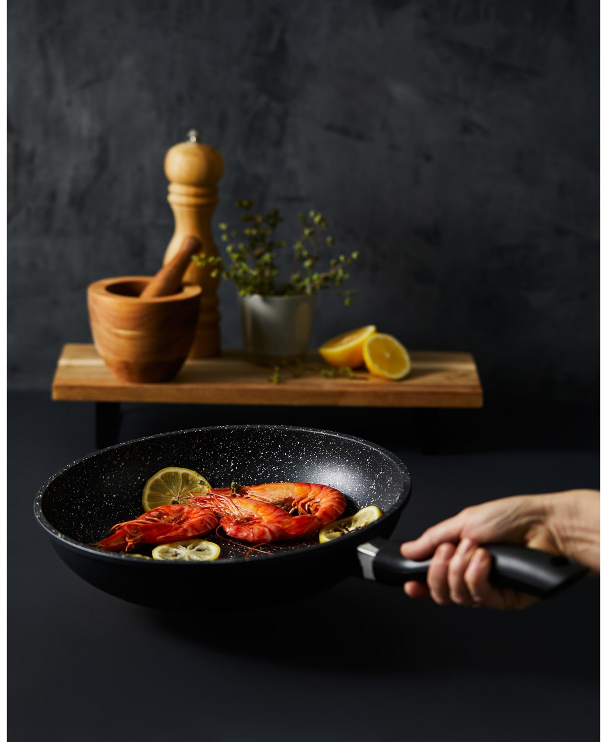 Cuisine::pro Stone Cookware Set 9pc In Black
