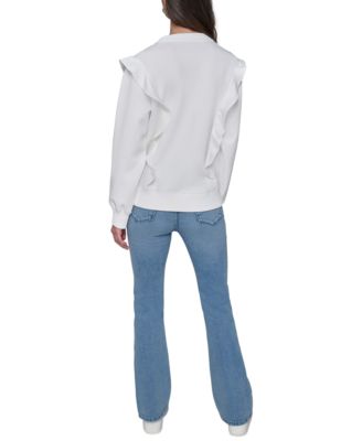 Women's Ruffle Logo Crewneck Sweatshirt