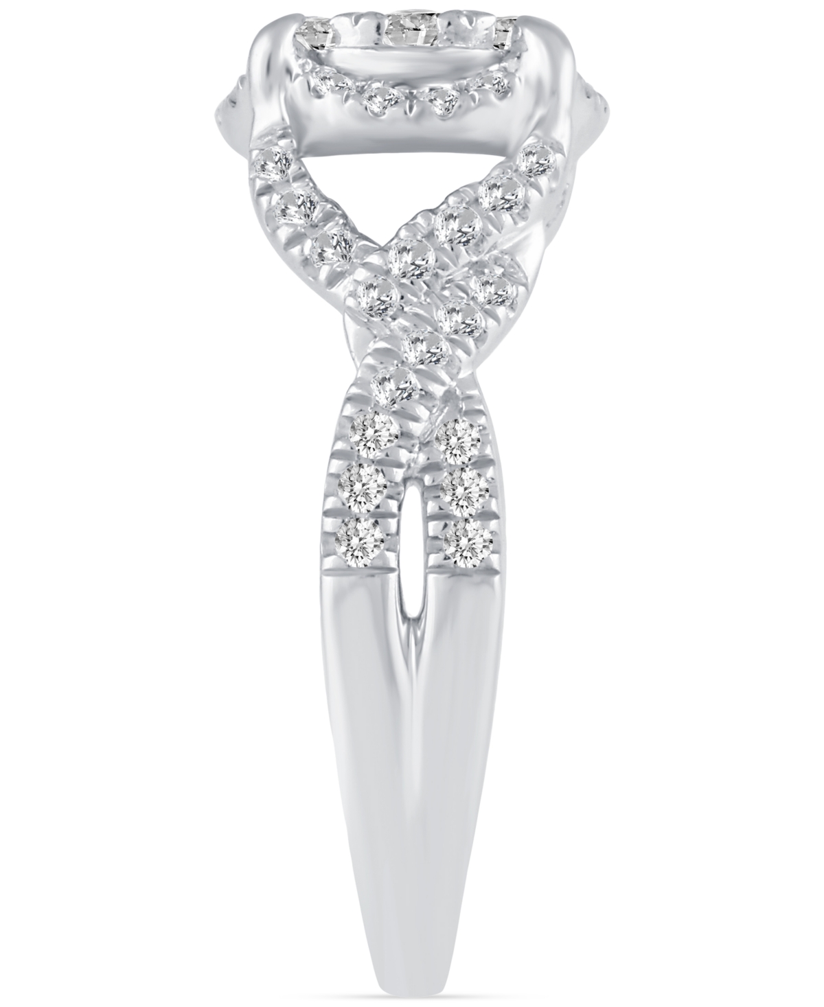 Macy's Diamond Cluster Engagement Ring (3/4 Ct. T.w) In 14k White Gold In White Gold