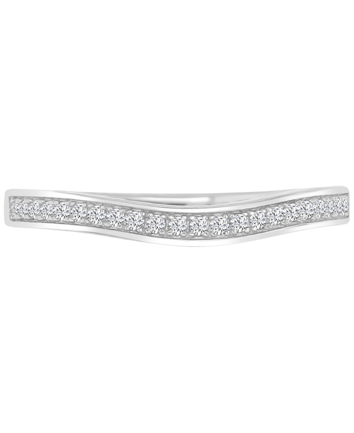 Macy's Cubic Zirconia Halo Tapered Split Shank Bridal Set In Silver