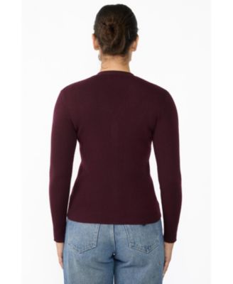 Women's 100% Cashmere V-Neck Cardigan Sweater | Ribbed Tissue Weight Cashmere Sweaters