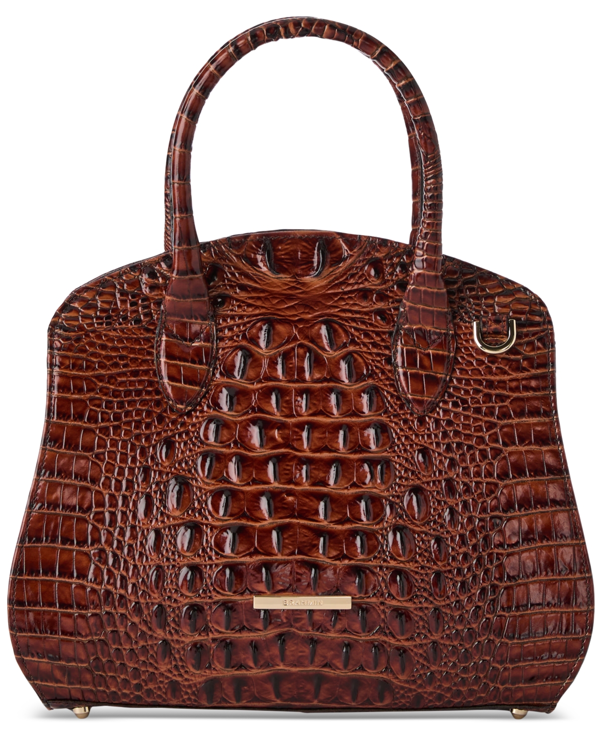 Brahmin Rosetta Melbourne Medium Leather Satchel Bag In Pecan