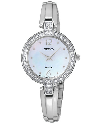 Seiko Women's Automatic Solar Stainless Steel Bracelet Watch 27mm SUP287