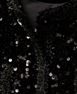 Women's Pockets Detail Sequin Jacket
