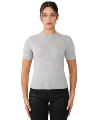 Women's 100% Cashmere Crewneck Short Sleeve Sweater
