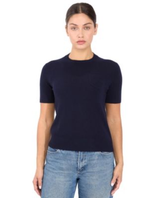 Women's 100% Cashmere Crewneck Short Sleeve Sweater