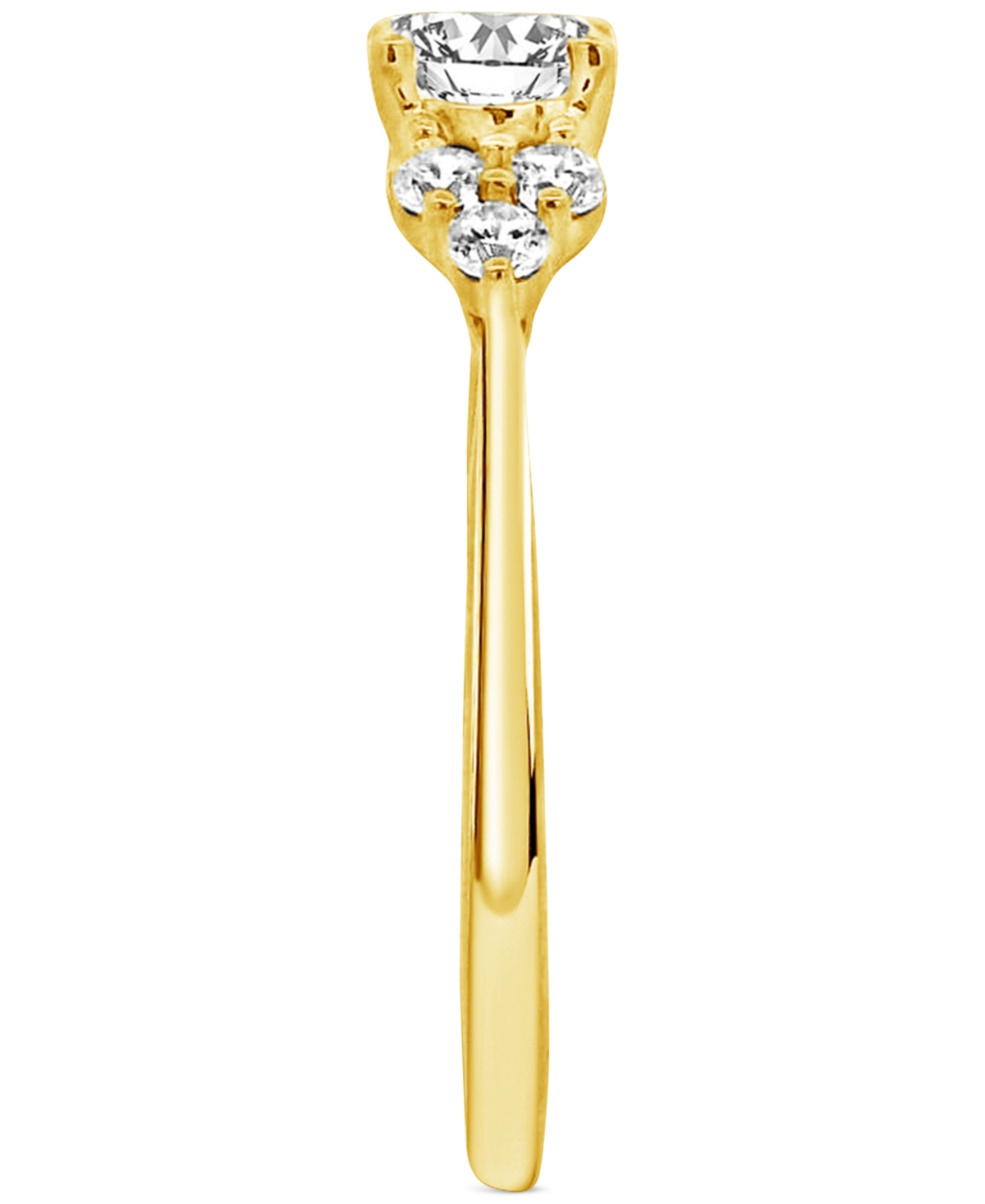 Macy's Diamond Shoulder Cluster Engagement Ring (1 Ct. T.w.) In 14k Gold In Yellow Gold