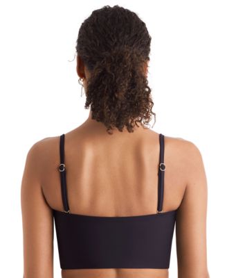 Women's Slit-Neck Bandeau Tankini Top 