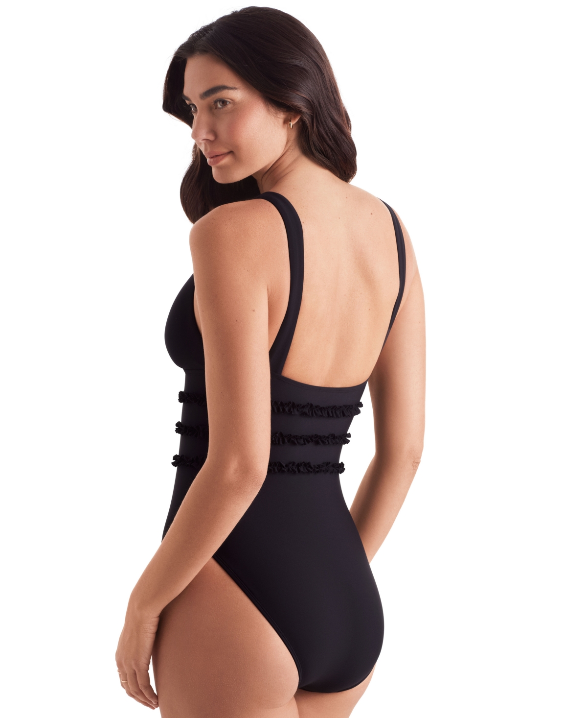 Shop Mimi Flamingo Women's Sonny Ruffled One-piece Swimsuit In Black