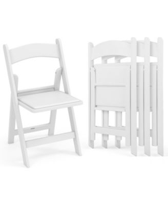 4 Pack Resin Folding Chairs with Padded Seat