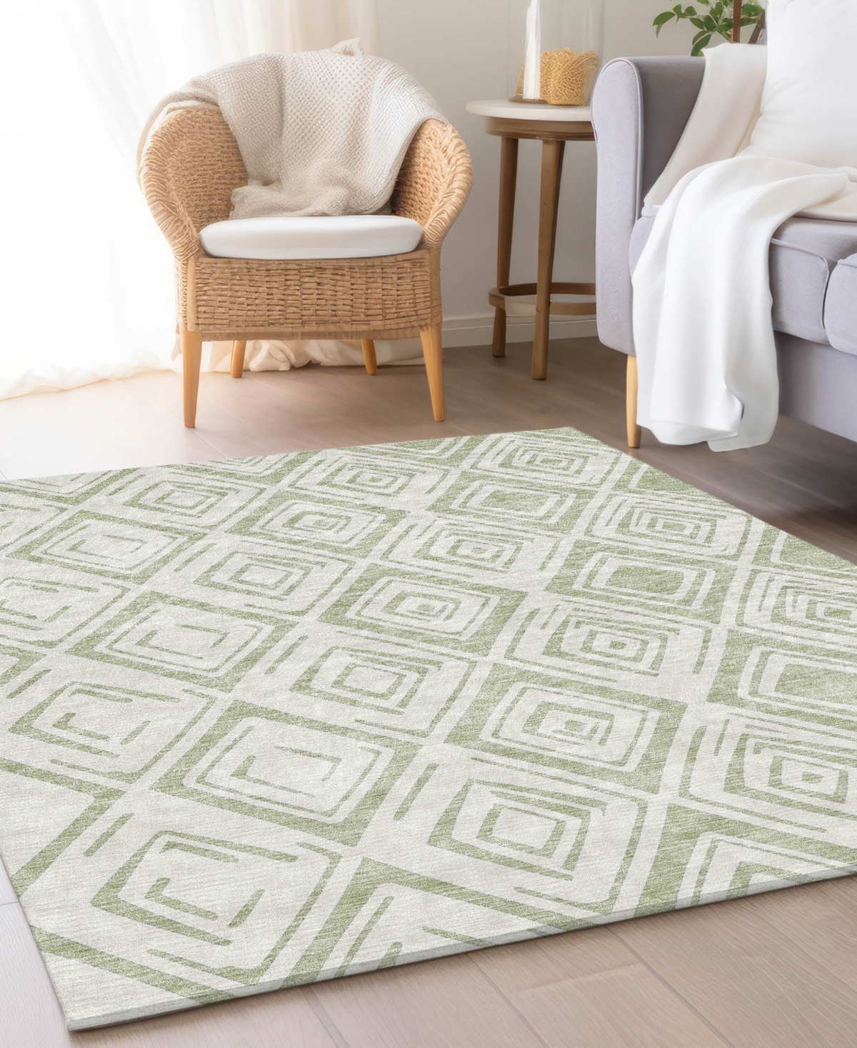 Addison Chantille Acn737 5'x7'6" Area Rug In Sage