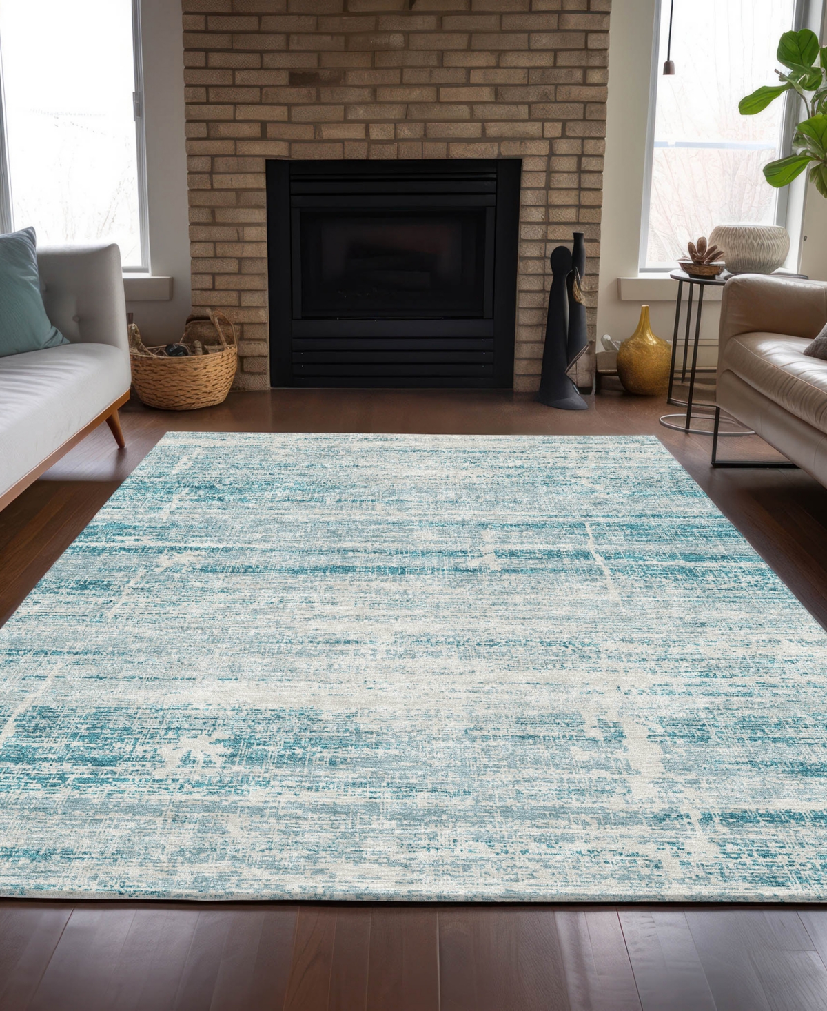 Addison Chantille Machine Washable Acn747 8'x10' Area Rug In Teal