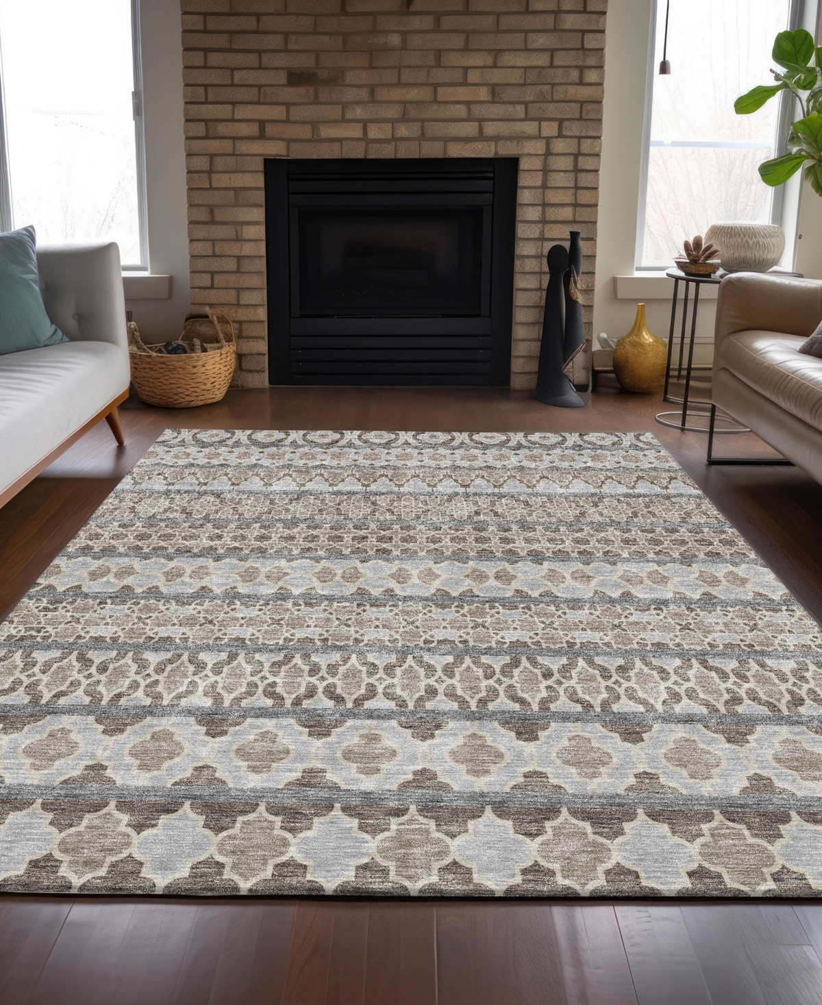 Addison Chantille Acn726 9'x12' Area Rug In Taupe