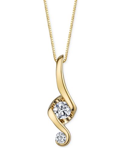 Proud Mom Diamond Swirl Pendant Necklace (1/10 ct. t.w.) in 14k Gold
