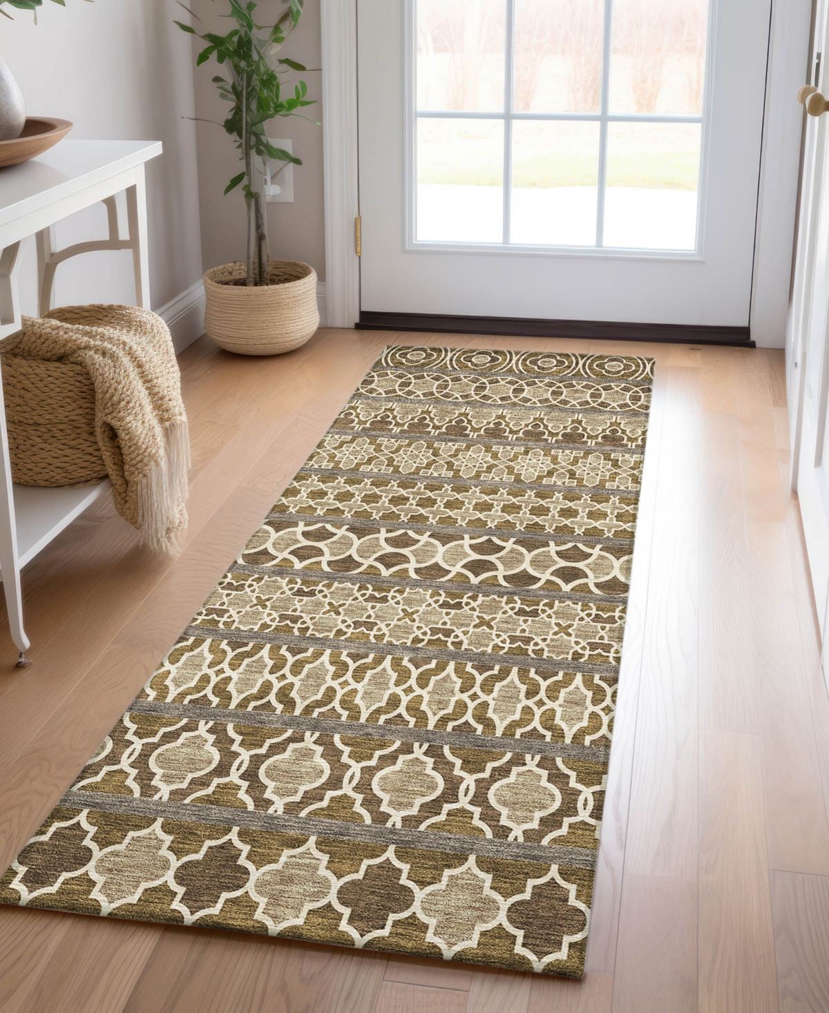 Addison Chantille Acn726 2'3"x7'6" Runner Area Rug In Mocha