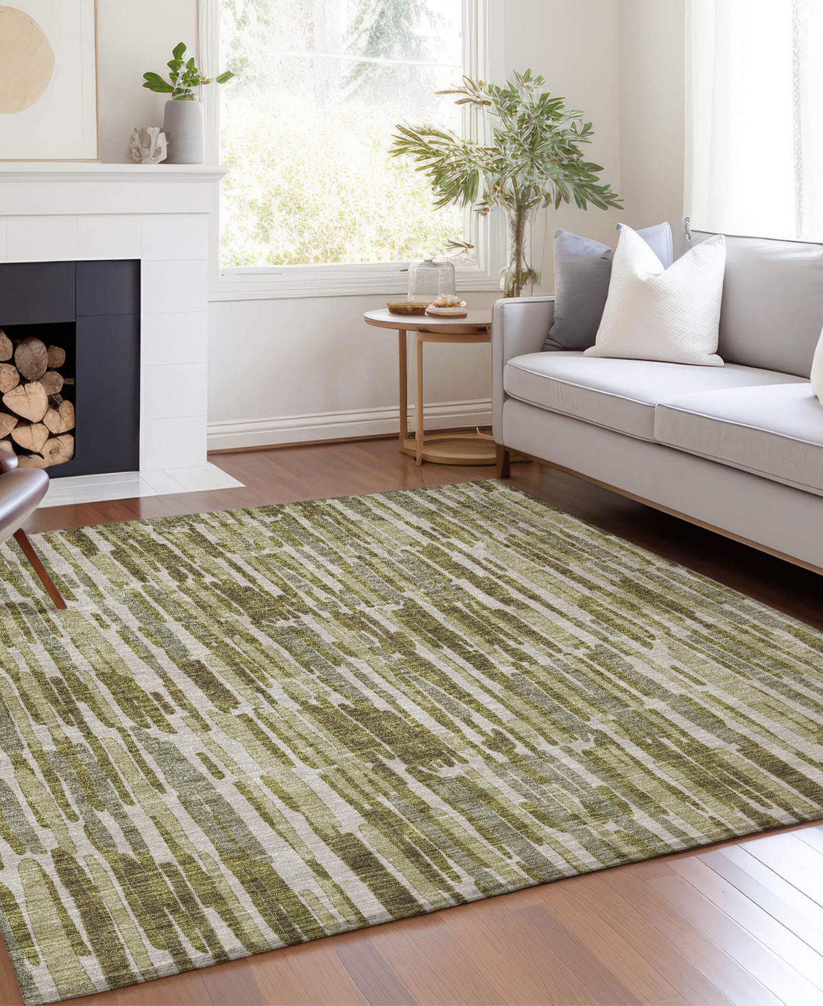 Addison Chantille Acn739 5'x7'6" Area Rug In Olive