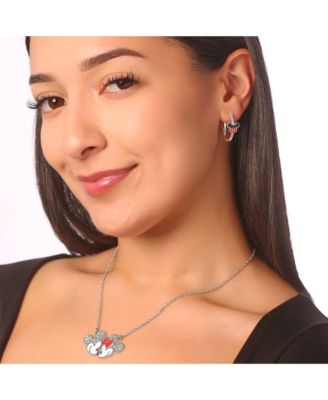 Mickey Mouse Cubic Zirconia Hoop Earrings