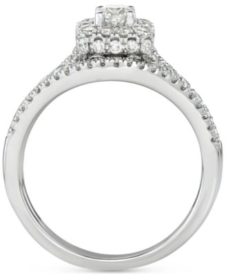 Diamond Squared Halo Bridal Set Ring (1 ct. t.w.) in 14k White Gold