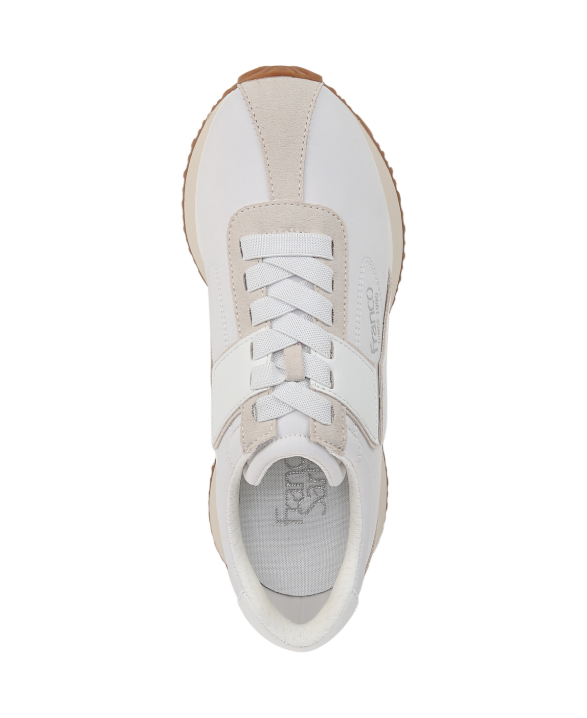 Franco Sarto Women's Erica Lace Up Platform Sneakers In White Faux Leather,fabric