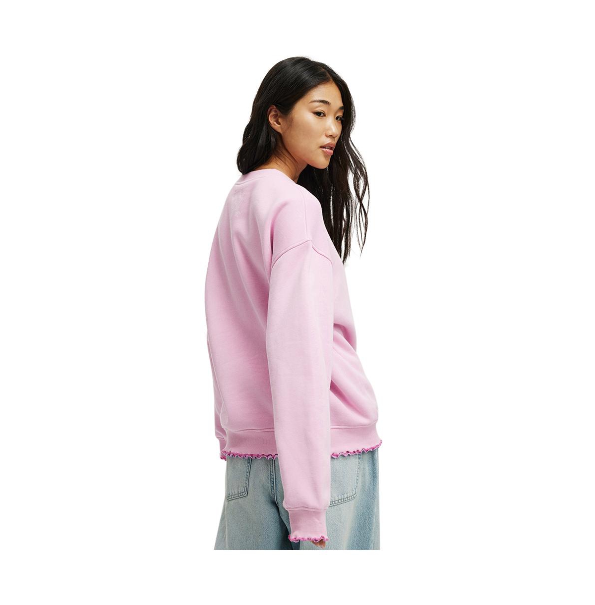 Cotton On Women's Peach Prc Crew Sweatshirt -sweet lilac